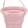 Collapsible Bucket 10L/2.6Gallon, Small Foldable Bucket Portable Plastic Round Tub for House Cleaning Car Washing Camping Fishing, Light Pink