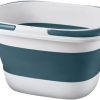 Large Collapsible Mop Bucket 4.2 Gallon(16L) with Handle for House Cleaning, Space Saving Outdoor Multiuse Foldable Water Pail for Camping, Fishing, RV(1, Blue)