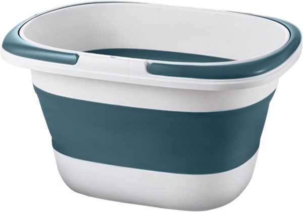 Large Collapsible Mop Bucket 4.2 Gallon(16L) with Handle for House Cleaning, Space Saving Outdoor Multiuse Foldable Water Pail for Camping, Fishing, RV(1, Blue)