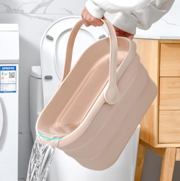 Long Plastic Rectangular Handy Baskets/Mop Buckets (Collapsible Buckets 02-Brown) - Image 2