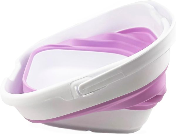 9.5L (2.5 Gallon) Collapsible Rectangular Handy Bucket (White/Pale Purple) - Image 2