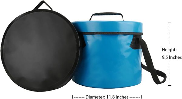Collapsible Camping Bucket with Lid 5 Gallon for Traveling Fishing Gardening - Image 2