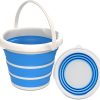 Collapsible Bucket-10L (2.6 Gallon) Bucket for Cleaning with Handle-Folding Foldable Portable Plastic Water Supplies,Collapsible Bucket for Car Wash Camping Garden - Blue