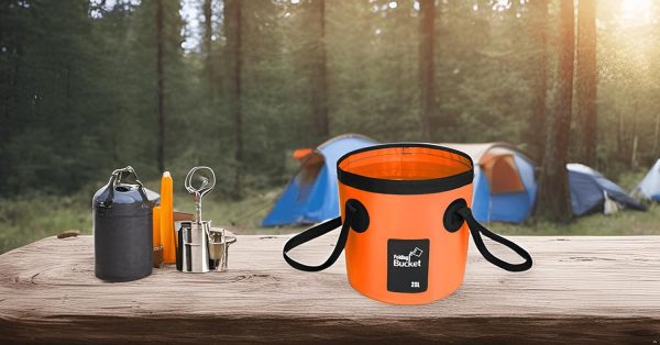Collapsible Bucket Water Container Portable Folding Camp Wash Basin for Outdoor Traveling Hiking Fishing Car Washing Gardening Camping (Orange, 20L) - Image 2