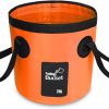 Collapsible Bucket Water Container Portable Folding Camp Wash Basin for Outdoor Traveling Hiking Fishing Car Washing Gardening Camping (Orange, 20L)