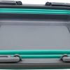 Collapsible Tub with Handle 12L (3.17 Gallon) - Portable Outdoor Picnic Basket/Crate - Foldable Storage Container for Dishes Washing, Camping and Home (Grey/Turquoise Blue) - Image 2