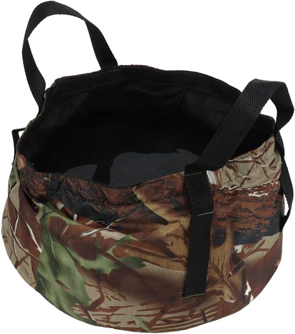 Camping Water Storage Container , foldable Bucket with Handle , Portable Folding Bucket Wash Basin for Camp Traveling Hiking Fishing Boating Gardening (Camouflage) , foldable Bucket with Handle ,