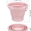 Collapsible Bucket 10L/2.6Gallon, Small Foldable Bucket Portable Plastic Round Tub for House Cleaning Car Washing Camping Fishing, Light Pink - Image 2