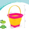 3Packs Foldable Pail Bucket, 2L Silicone Collapsible Beach Toys Bucket for Kids, Multi Purpose for Fun Summer Activities, Camping Gear, Beach Essentials - Image 2