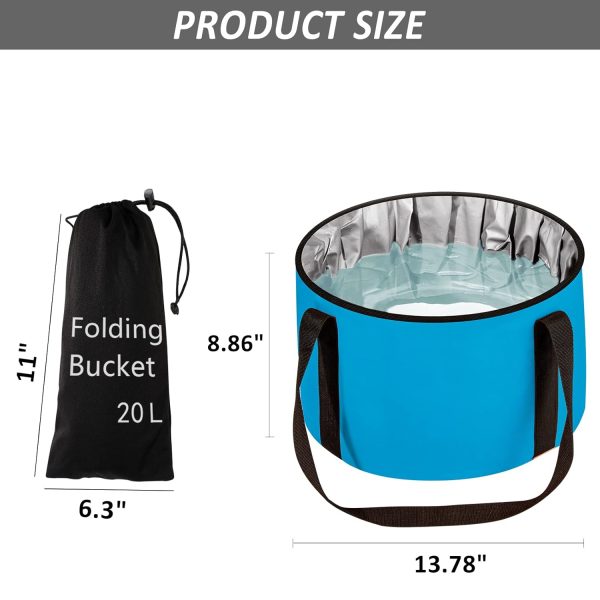 Foot Bath Basin 20L Collapsible Bucket, Portable Foot Soak Tub Feet Soaking Bucket for Outdoor Travel, Camping, Fishing(Blue)
