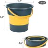 3 Pack Collapsible Plastic Bucket, 2.6 Gallon/10L Foldable Round Tub with Handle, Folding Portable Fishing Water Pail, Space Saving Outdoor Waterpot for Garden Camping Car Mop Cleaning Beach - Image 2