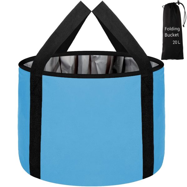 Foot Bath Basin 20L Collapsible Bucket, Portable Foot Soak Tub Feet Soaking Bucket for Outdoor Travel, Camping, Fishing(Blue)